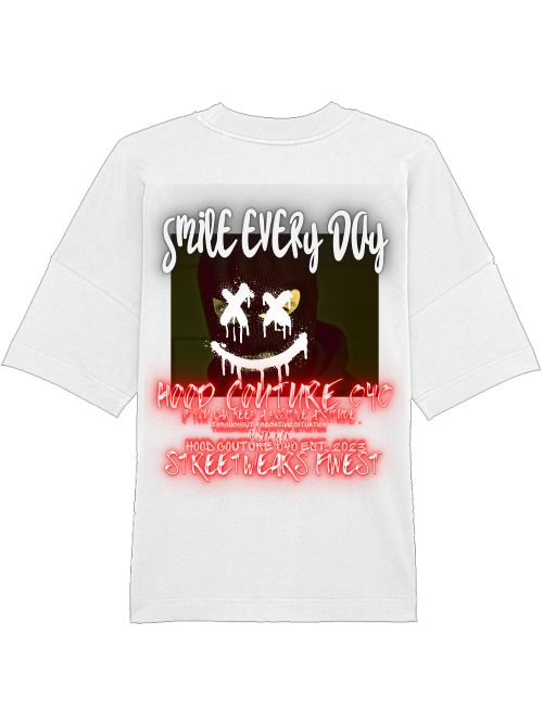 Oversized Unisex Premium T-Shirt "smile.original.hell.backprint"