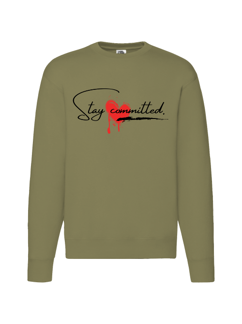 Premium Unisex Crew Neck Sweater Modell 2 "Stay Committed"