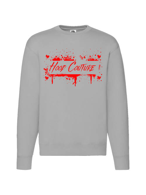 Premium Unisex Crew Neck Sweater Modell 2 "Hood Couture Bloody Love"