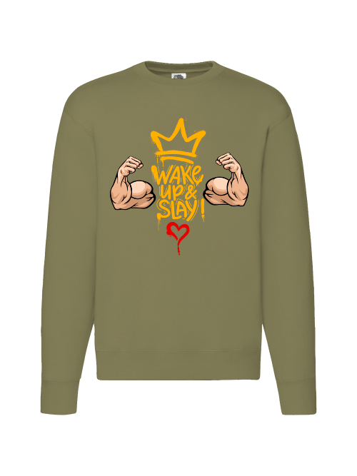 Premium Unisex Crew Neck Sweater Modell 2 "Wake Up & Slay"