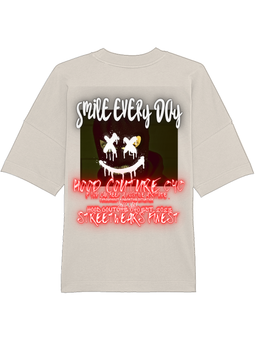 Oversized Unisex Premium T-Shirt "smile.original.hell.backprint"