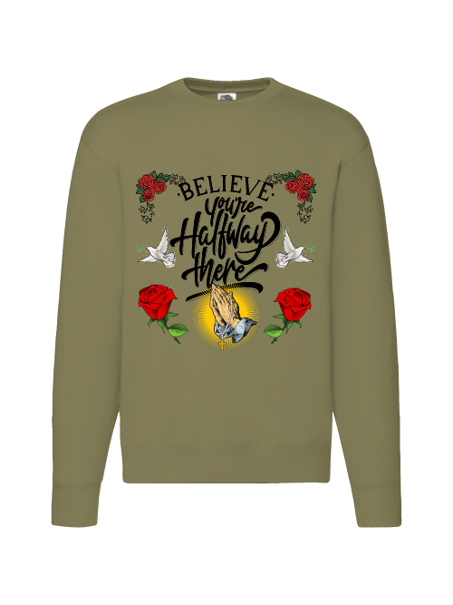 Premium Unisex Crew Neck Sweater Modell 2 "Believe."