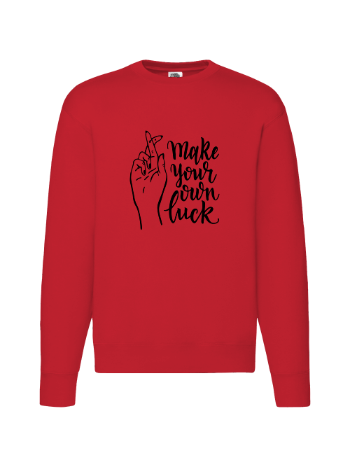 Premium Unisex Crew Neck Sweater Modell 2 "Make Your Own Luck"