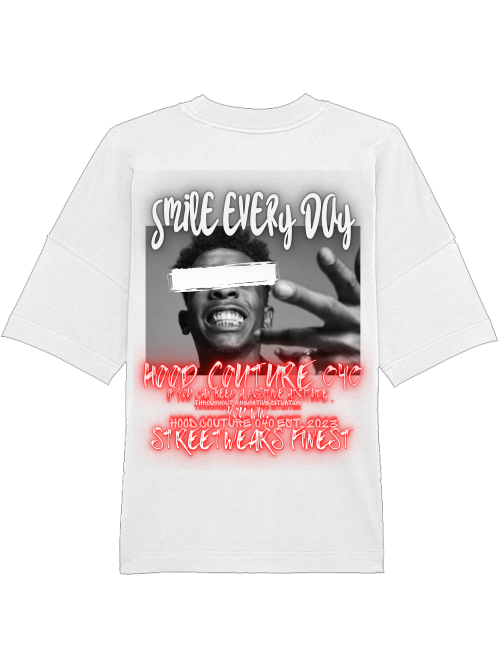 Oversized Unisex Premium T-Shirt "smile.designer.2.backprint"