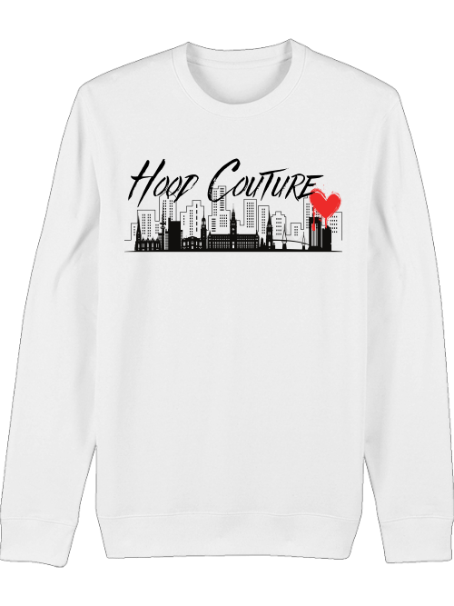 Premium Unisex Crew Neck Sweatshirt "Hood Couture Skyline"