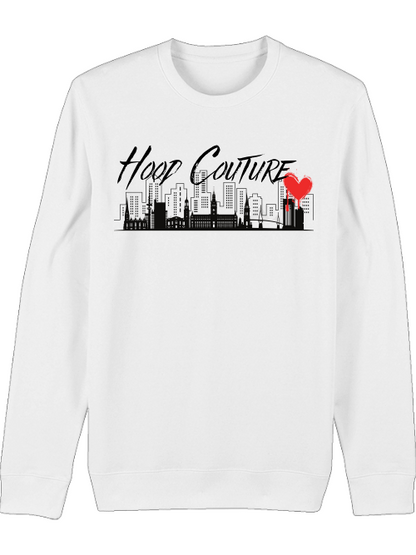 Premium Unisex Crew Neck Sweatshirt "Hood Couture Skyline"