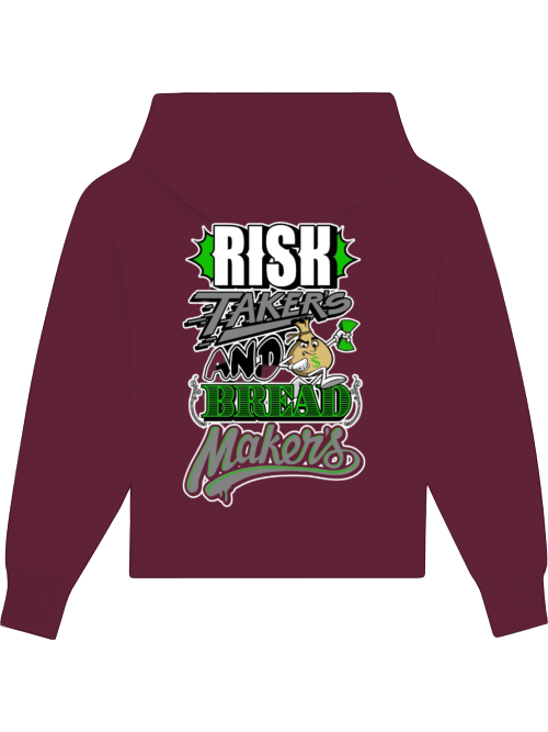 Premium Heavy Cotton Hoodie "Risk Takers and Bread Makers" dunkel