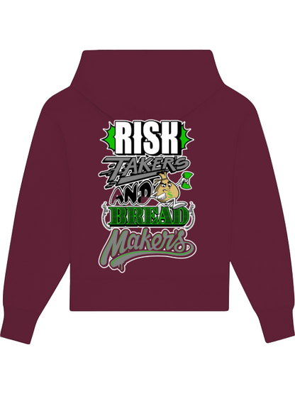 Premium Heavy Cotton Hoodie "Risk Takers and Bread Makers" dunkel