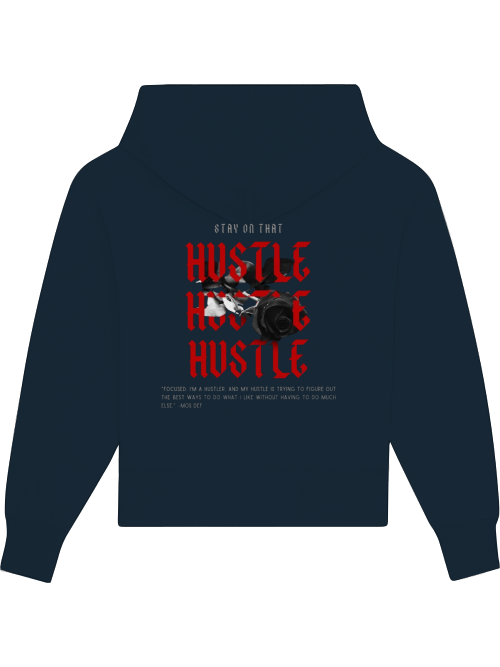 Premium Heavy Cotton Hoodie "Stay On That Hustle" dunkel
