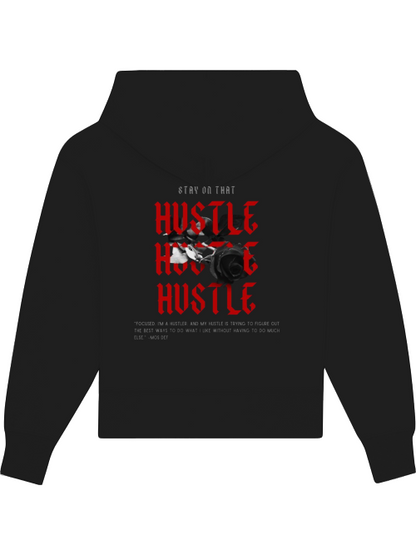 Premium Heavy Cotton Hoodie "Stay On That Hustle" dunkel