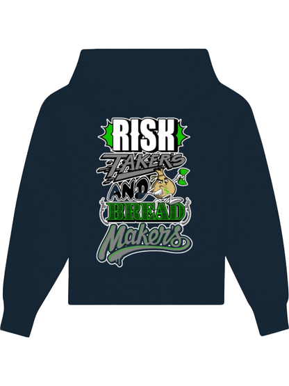 Premium Heavy Cotton Hoodie "Risk Takers and Bread Makers" dunkel