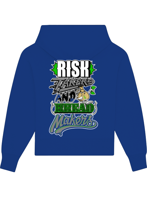 Premium Heavy Cotton Hoodie "Risk Takers and Bread Makers" dunkel