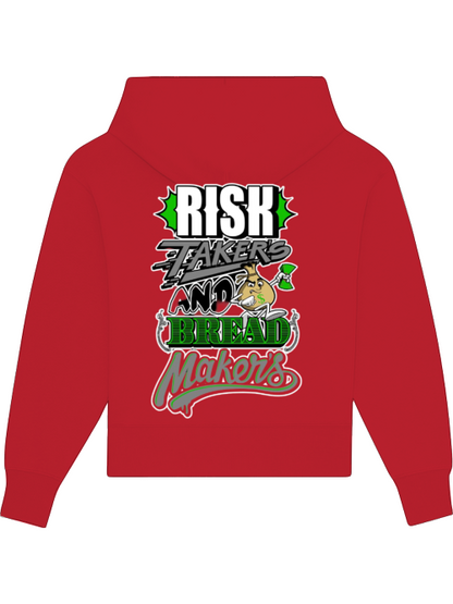 Premium Heavy Cotton Hoodie "Risk Takers and Bread Makers" dunkel