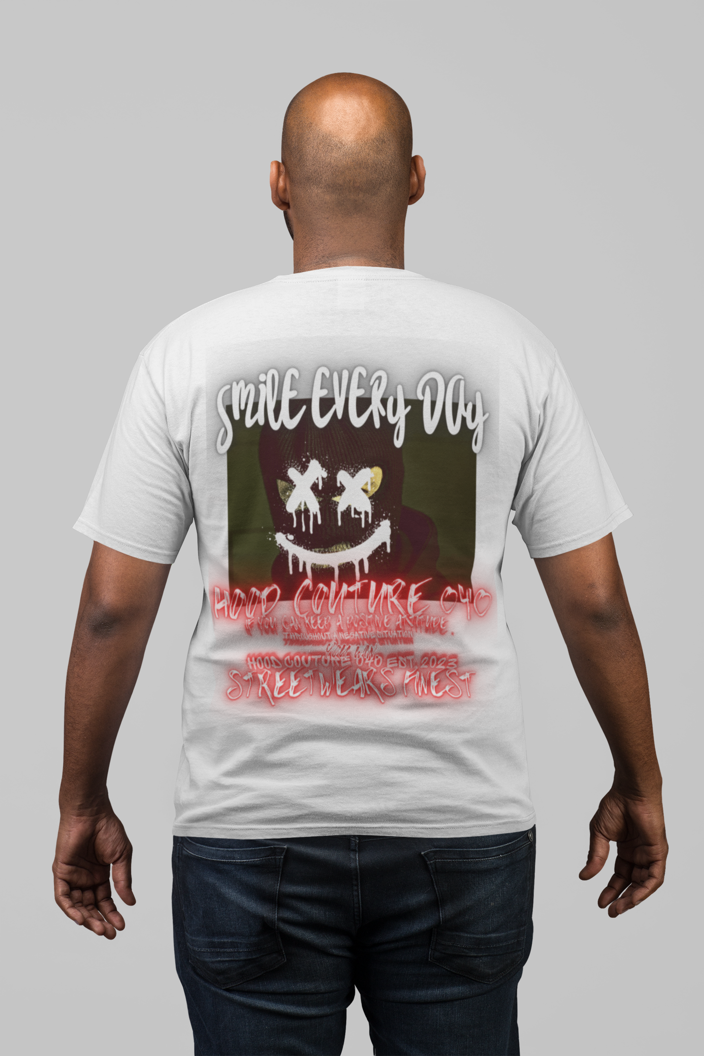 Oversized Unisex Premium T-Shirt "smile.original.hell.backprint"