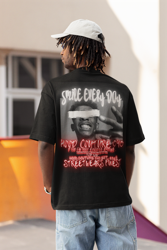 Oversized Unisex Premium T-Shirt "smile.designer.backprint"