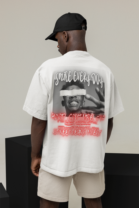 Oversized Unisex Premium T-Shirt "smile.designer.2.backprint"