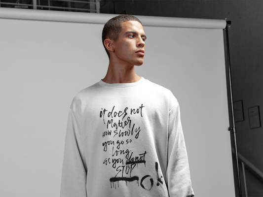 Premium Unisex Crew Neck Sweater Modell 2 "Don´t stop"