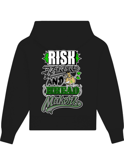 Premium Heavy Cotton Hoodie "Risk Takers and Bread Makers" dunkel