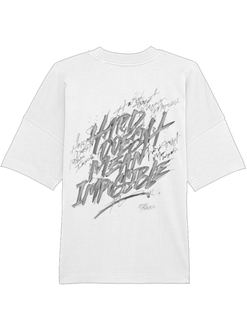 Pumpcover Unisex White "Hard Doesnt Mean Impossible"