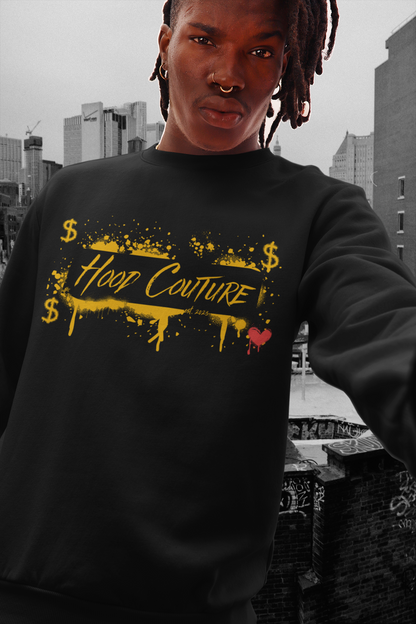 Premium Unisex Crew Neck Sweater Modell 2 "Hood Money Couture"