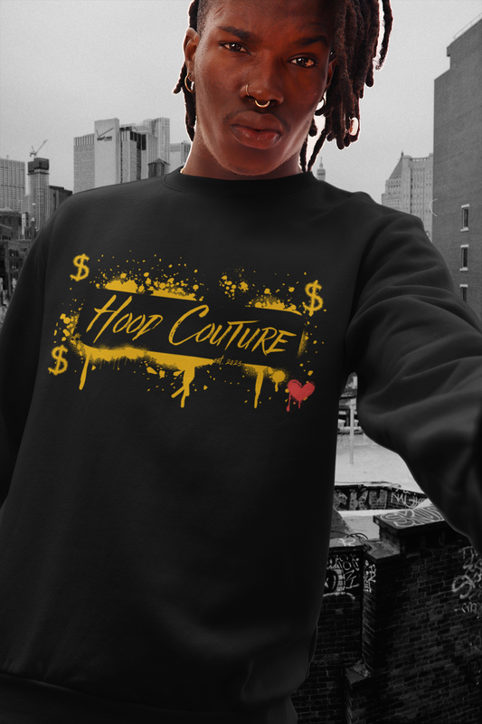 Premium Unisex Crew Neck Sweater Modell 2 "Hood Money Couture"