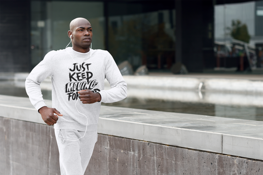 Premium Unisex Crew Neck Sweater Modell 2 "Just Keep Moving Forward"