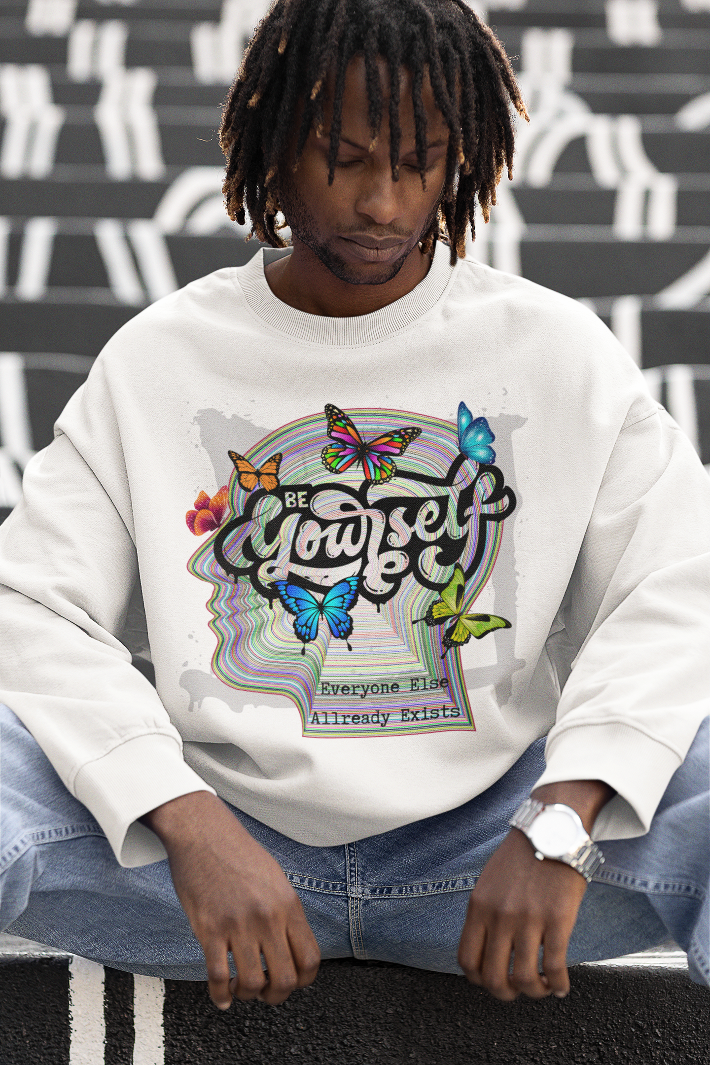 Premium Unisex Crew Neck Sweater Modell 2 "Be Yourself"