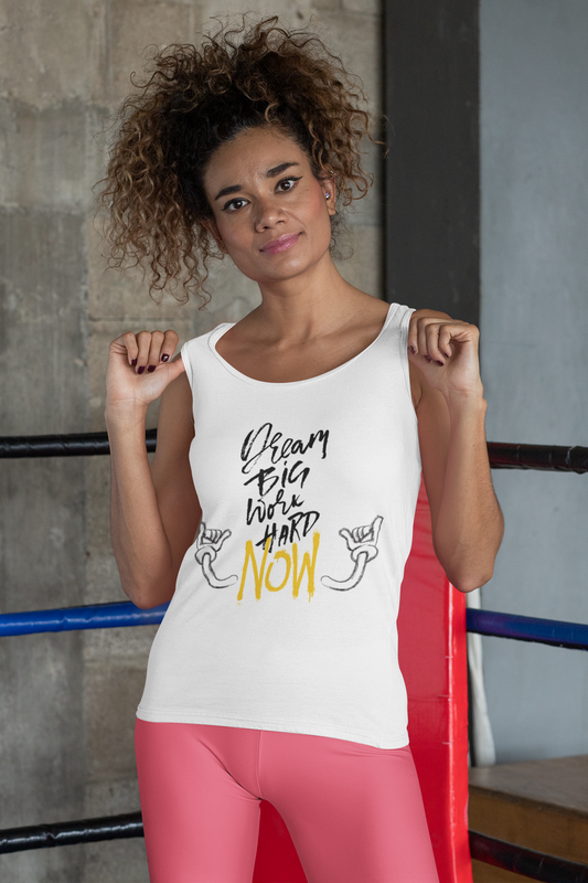 Premium Women Softstyle Tank Top "Dream Big Work Hard NOW"