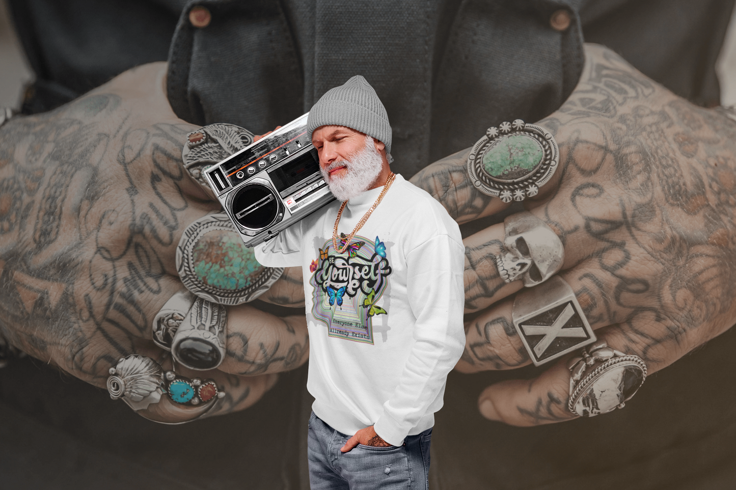 Premium Unisex Crew Neck Sweatshirt "Be Yourself"