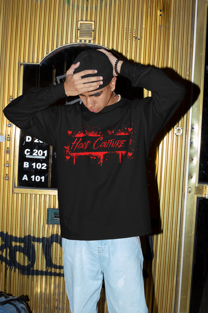 Premium Unisex Crew Neck Sweatshirt "Hood Couture Bloody Love"