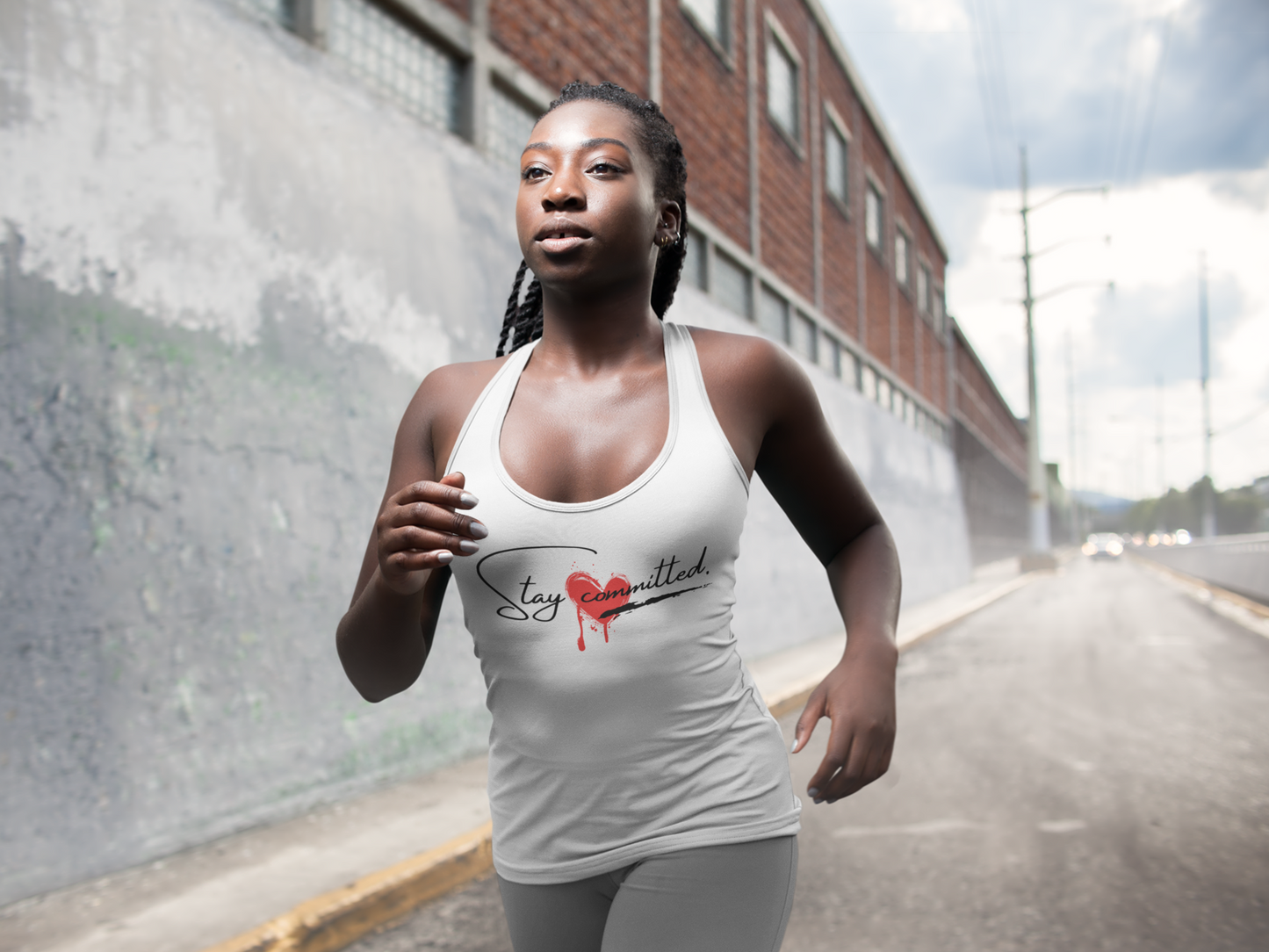 Premium Women Softstyle Tank Top "Stay Committed"
