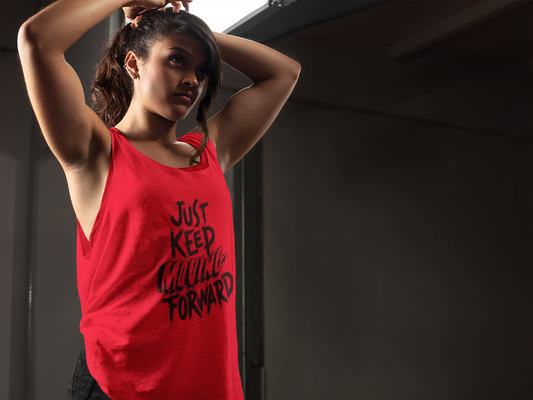 Premium Women Softstyle Tank Top "Just Keep Moving Forward!"