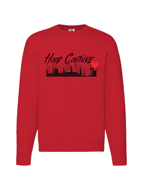 Premium Unisex Crew Neck Sweater Modell 2 "Hood Couture Skyline"