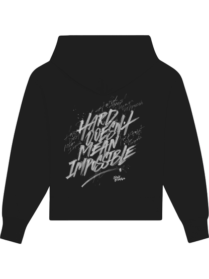 Premium Heavy Cotton Hoodie "Hard does not mean impossible"