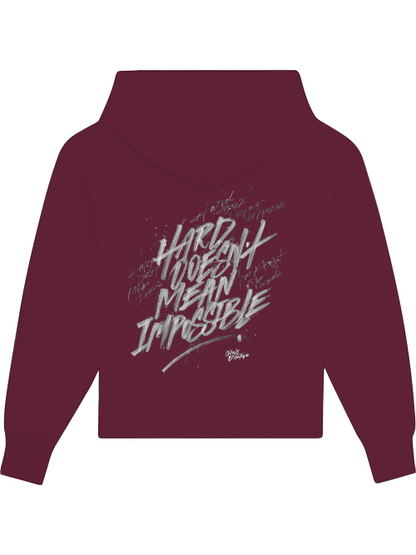 Premium Heavy Cotton Hoodie "Hard does not mean impossible"