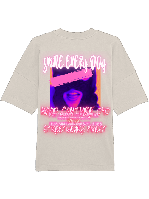 Oversized Unisex Premium T-Shirt "smile.female.2.1.backprint"