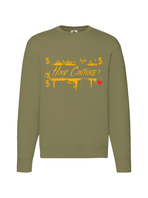 Premium Unisex Crew Neck Sweater Modell 2 "Hood Money Couture"