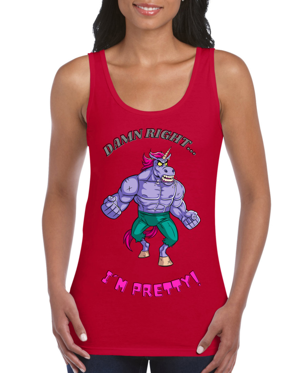 Premium Women Softstyle Tank Top "Damn Right I´m Pretty!"