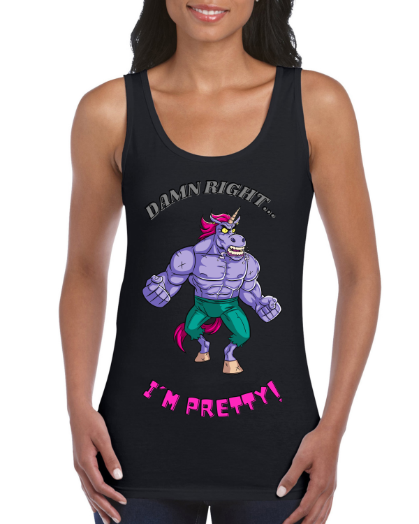 Premium Women Softstyle Tank Top "Damn Right I´m Pretty!"