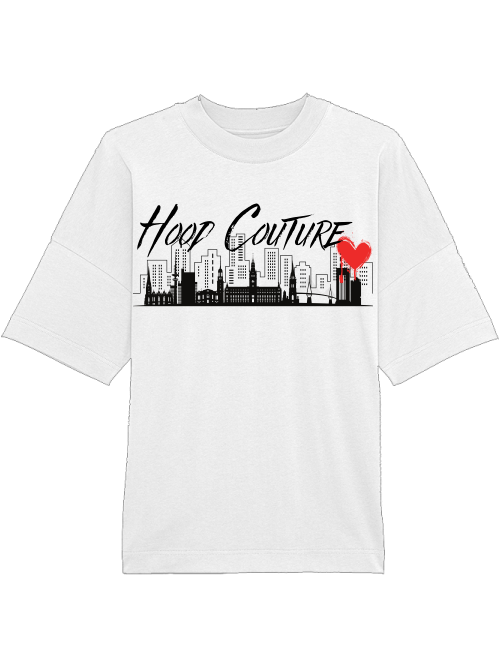 Oversized Unisex Premium T-Shirt "Hood Couture Skyline"