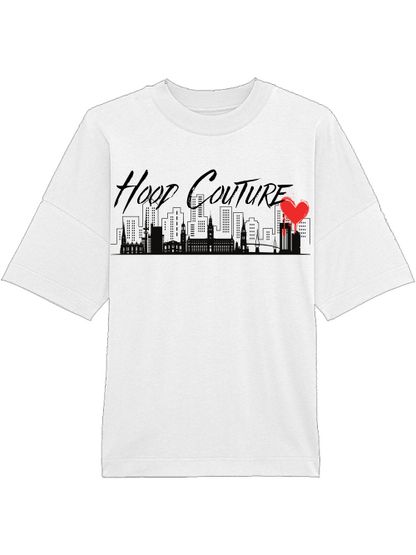 Oversized Unisex Premium T-Shirt "Hood Couture Skyline"