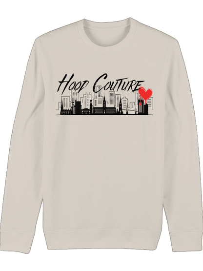 Premium Unisex Crew Neck Sweatshirt "Hood Couture Skyline"