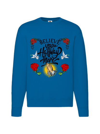 Premium Unisex Crew Neck Sweater Modell 2 "Believe."