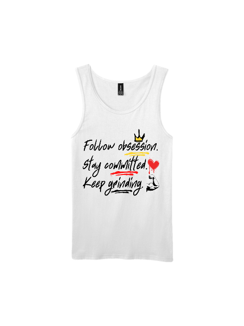 Premium Softstyle Tank Top Men "Obsession. Committement. Grind."