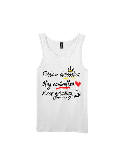 Premium Softstyle Tank Top Men "Obsession. Committement. Grind."
