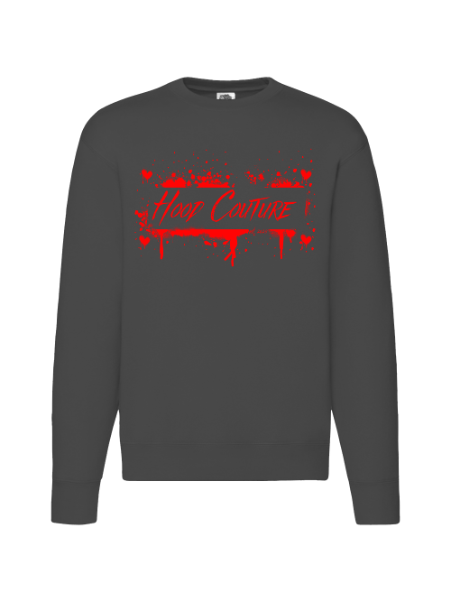 Premium Unisex Crew Neck Sweater Modell 2 "Hood Couture Bloody Love"