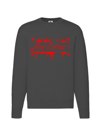 Premium Unisex Crew Neck Sweater Modell 2 "Hood Couture Bloody Love"