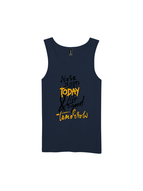 Premium Softstyle Tank Top Men "Work Hard Today & Life Is Good Tomorrow"