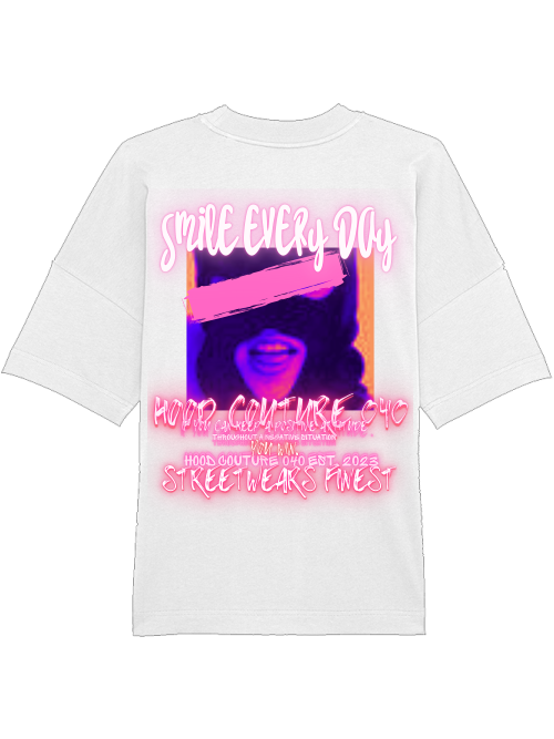 Oversized Unisex Premium T-Shirt "smile.female.2.1.backprint"
