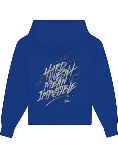 Premium Heavy Cotton Hoodie "Hard does not mean impossible"